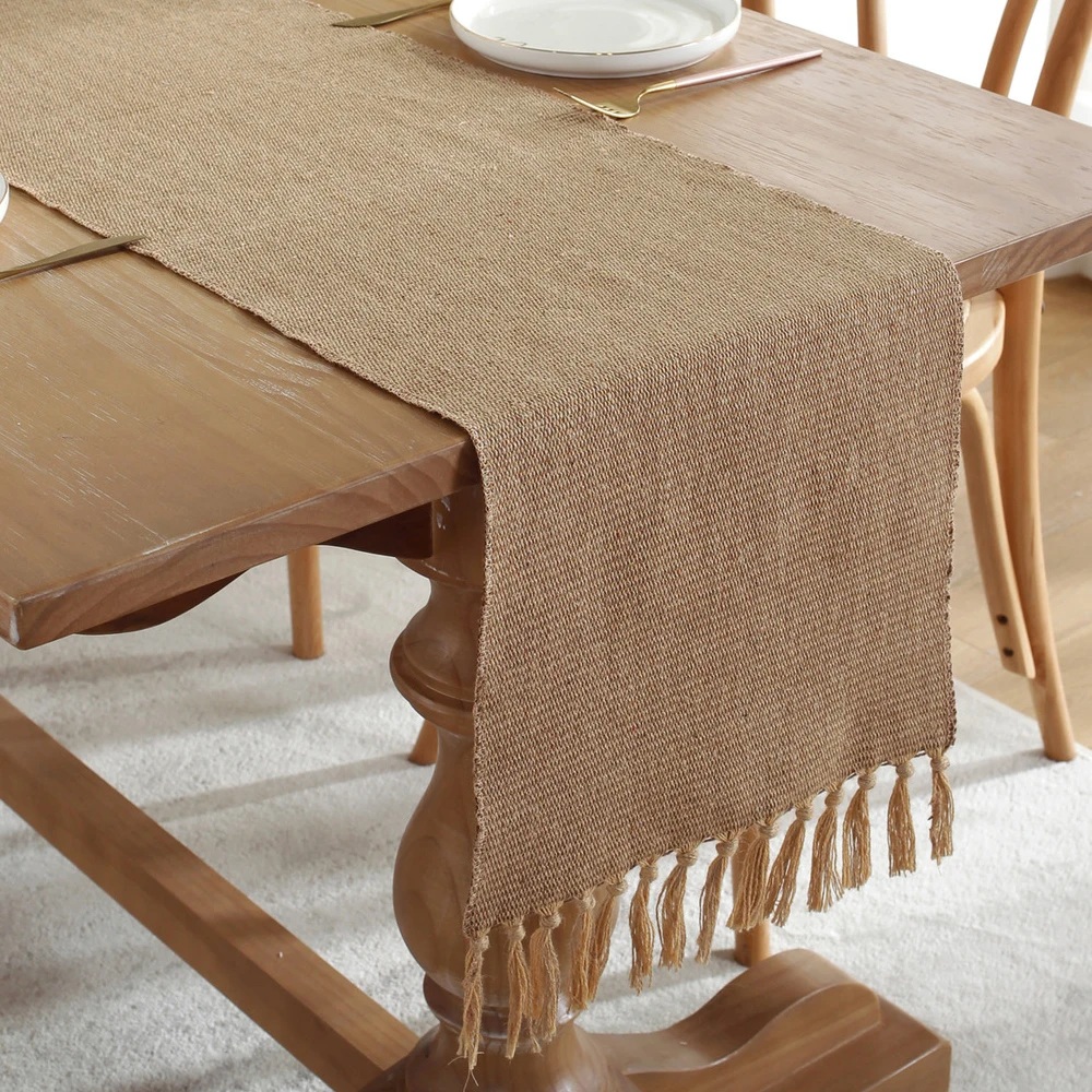 Description Picture 3 of itemCotton Linen Table Runner Dinning Table Decoration Tablecloth Hand-Woven Table Cover Runners Home Event Party Decor Supplies