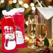 Рождество Снеговик бутылки вина обложка набор Санта Клаус свитер на бутылку с шапками Рождественская Домашняя вечеринка орнамент украшение стола