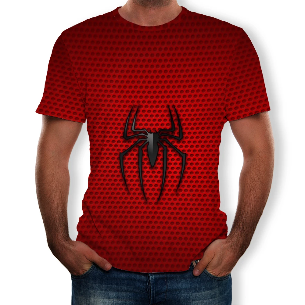 Супергерой Футболка мужская короткий рукав лето 3D принт Marvel Человек-паук футболка s Плюс Размер повседневные мужские футболки забавная футболка