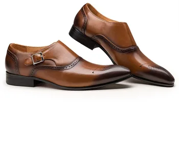 

Men Leather Shoes Low Heel Casual Shoes Dress Shoes Brogue Shoes Spring Ankle Boots Vintage Classic Male Casual F01