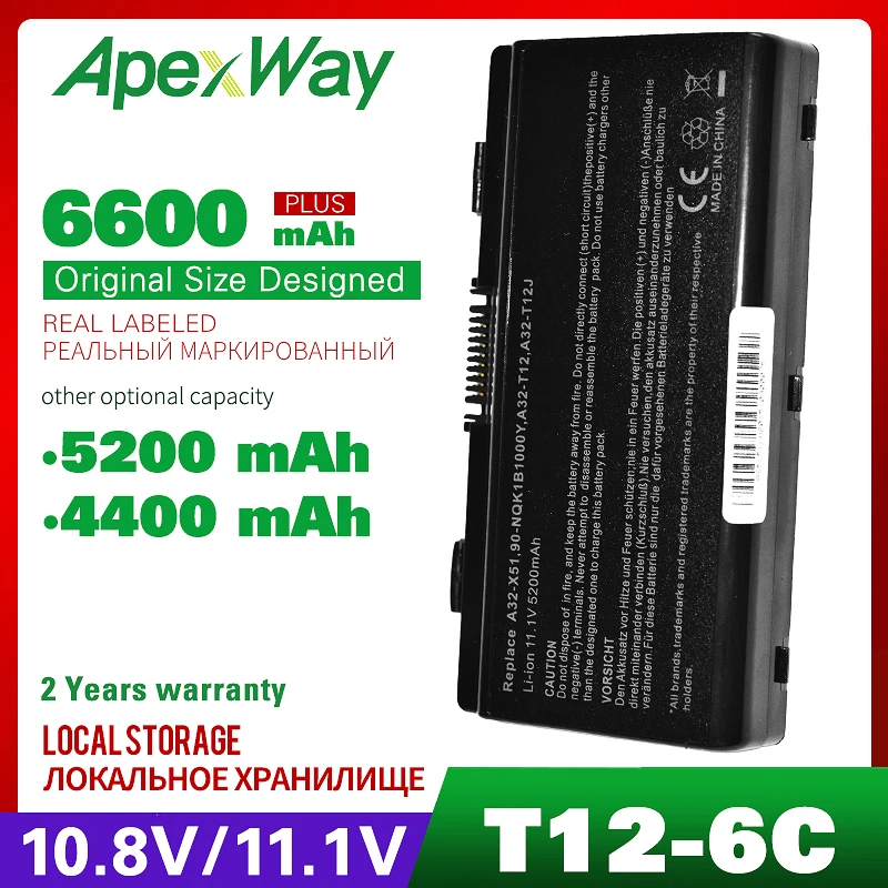 Черный Аккумулятор для ноутбука ASUS T12C T12Er T12Fg T12Jg T12Ug X51H X51L X51R X51RL X58 X58C X58L X58Le A31 T12 A32