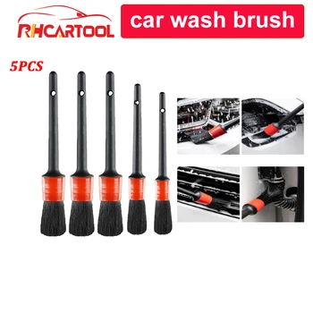 

5pcs Car Detailing Brush Auto Cleaning Brushes Universal Wheel Dashboard Air Outlet Auto Detail Clean Tools Car Wash Accessories