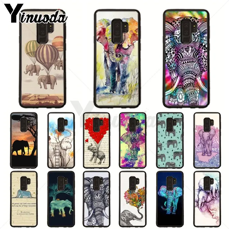 Hewan Gajah India Hitam Lembut Ponsel Case untuk Samsung Galaxy S10plus S9 S8plus S10e A50 A70 A10 Ponsel