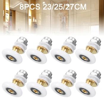 

8pieces Durable Shower Roller Shower Bathroom Pulley Shower Roller Cabinet Runners Wheels Pulleys 23/25/27mm
