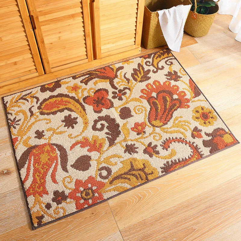 Zeegle Floral Pattern Doormats For Entrance Door Anti-slip Carpets For Living Room Bedroom Area Rug Bedside Mats Bathroom Rugs