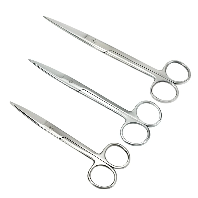 14/16/18cm Animal Veterinary Surgical Scissors Straight Curved Tip