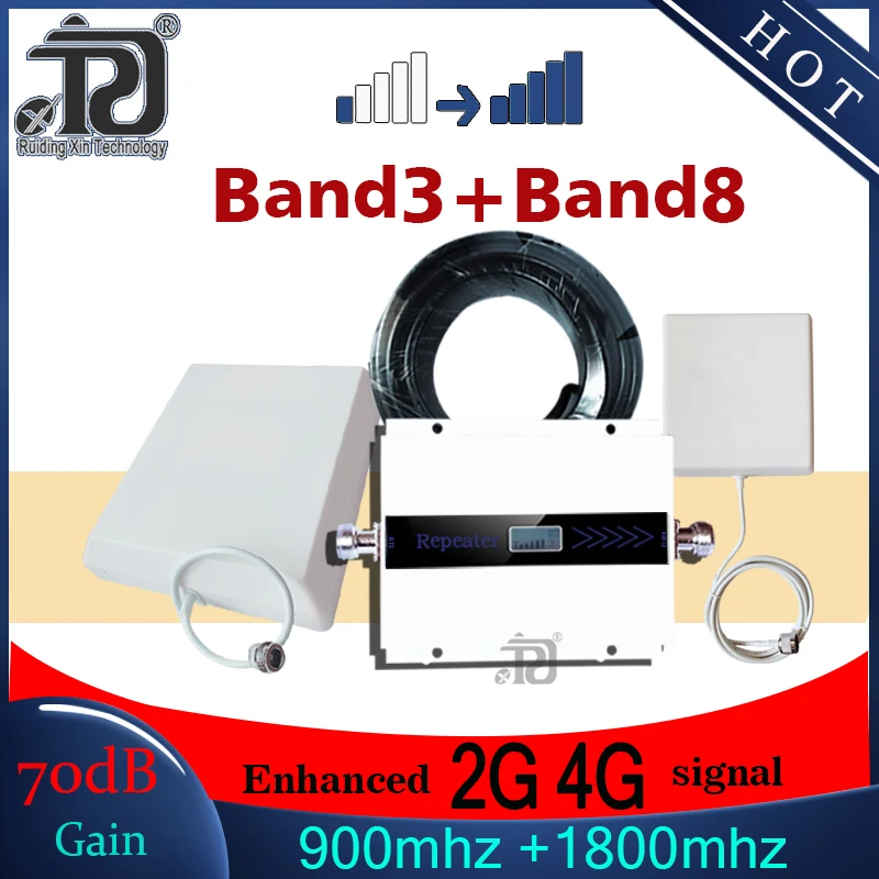 900/1800 МГц Dual Band ретранслятор GSM 2G 4G Сотовая связь усилитель Интернет сигнала DCS/LTE1800