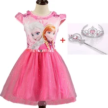 Милое Платье Эльзы для девочек; карнавальный костюм Эльзы; платье принцессы Анны; детское праздничное платье; Vestido Fantasia; детская одежда Эльзы на Хэллоуин