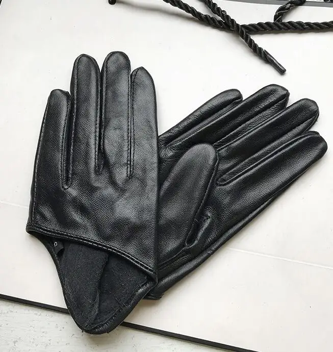 Gants de pêche femme cuir véritable mouton design court mi-paume 8 couleurs pour pêche automne-hiver