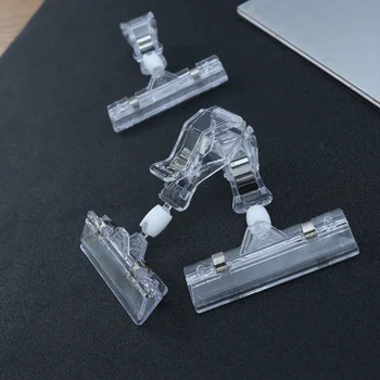 

10PCS Label Clips Transparent Plastic Note Card Fixator for Shooping Mall
