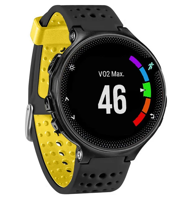 Мягкий силиконовый сменный ремешок для часов Garmin Forerunner 230 235 220 620 630 735 Smartwatch для занятий спортом на открытом воздухе - Цвет: Black yellow