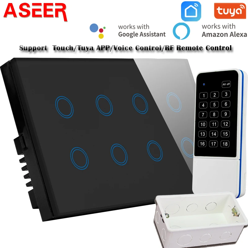 ASEER стандарт Великобритании 8 банд WIFI переключатель совместимый RF пульт