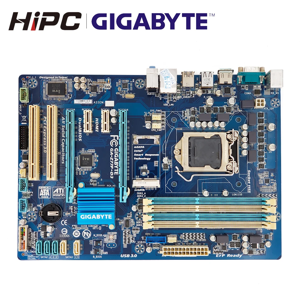 

Gigabyte GA-Z77P-D3 Desktop Motherboard Z77P-D3 Z77 Socket LGA 1155 For i3 i5 i7 DDR3 32G ATX Used Mainboard