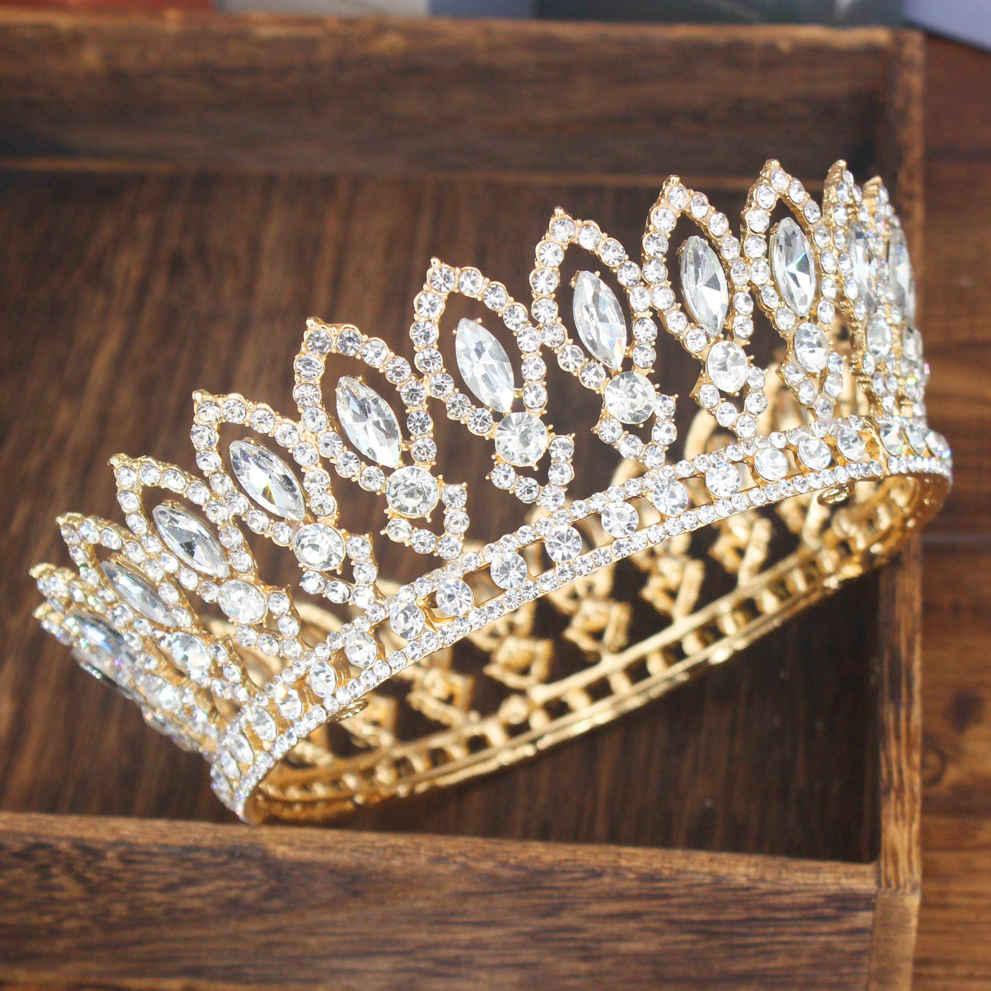 Tiara de reina de cristal para boda, corona nupcial, de novia coronas, accesorios de joyería para el pelo para mujer