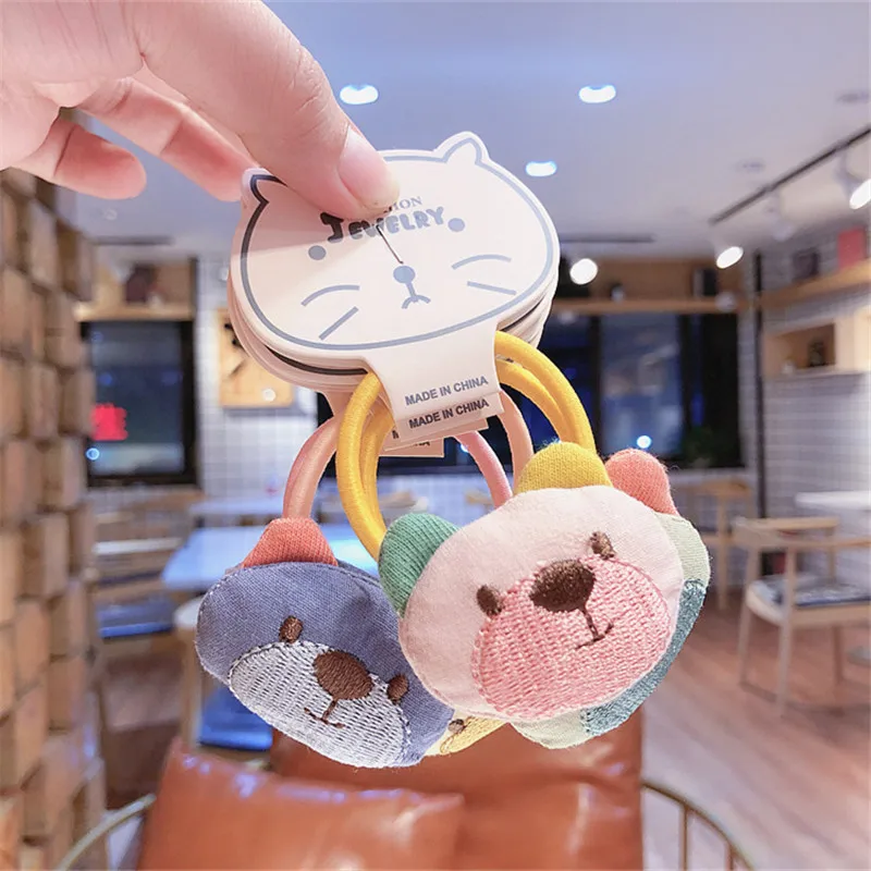 Ins Macaron/, модные эластичные резиновые резинки для волос с медведем для девочек, детские резинки для волос, резинки для волос, держатель для конского хвоста
