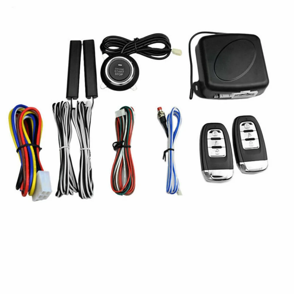 9Pcs Car SUV Safety Alarm System Smart Central Lock Keyless Entry With Auto Engine Start Stop Push Button Remote Starter | Автомобили и
