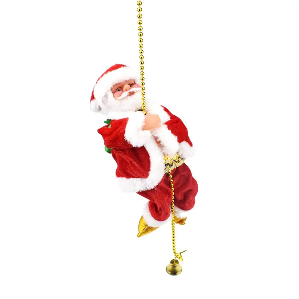 

Christmas Tree Santa Claus Climbing Bead Rope Harmless Electronic Toy Music Doll Kids Gift Christmas Decorations For Home 2020