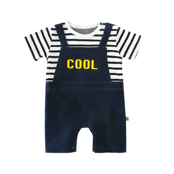 

Summer Infant Romper One-piece Stripe Short Sleeve Newborn Clothes