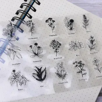 

Plant flower clear transparent silicone seal for handmade DIY decoration scrapbook album card design