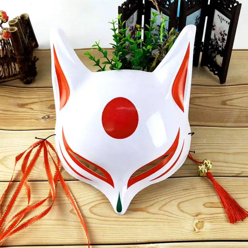 

Japanese Fox Mask PVC Demon Cosplay half Face Hand Painted Masquerade Kabuki Cosplay Fox Masks