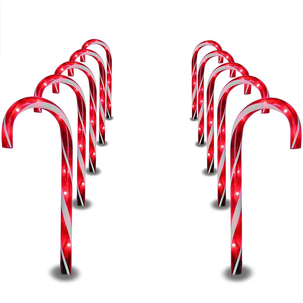 

Cane Walkway Light 10 Stakes 110V Home Atmosphere Landscape Lights Durable US Plug Festival Security Lamp Crutch Lamp