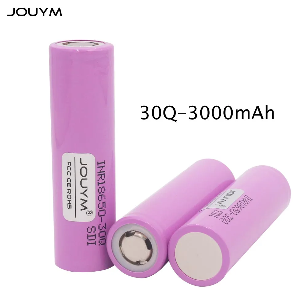 

JOUYM 30Q 18650 Battery INR18650-30Q 3.7V 3000mah 15A Rechargeable Battery