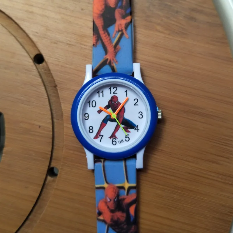 Печатный ремешок часы с человеком-пауком детские часы для мальчиков и девочек часы подарок водонепроницаемые аналоговые спортивные детские наручные часы детский браслет
