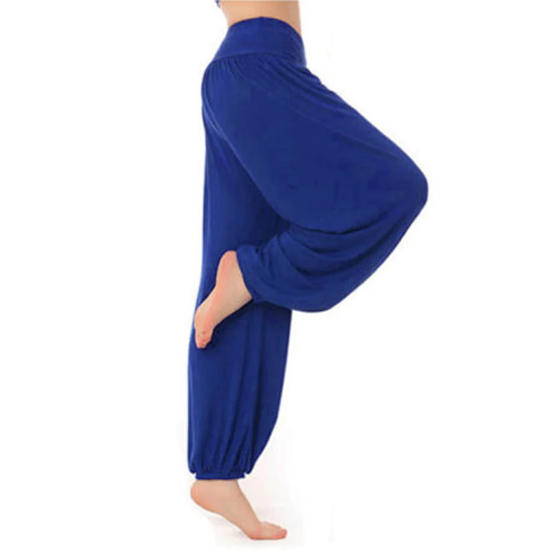 

2019 New Ladies Pants Flare Pant Dance Club Boho Wide Leg Loose Long Bloomers S HOT Cotton High Waist Stretch Women Harem Pants
