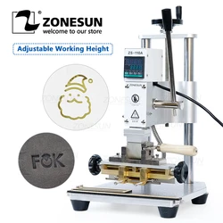 ZONESUN ZS110A – Machine à estampage numérique à feuille chaude, estampage de cartes en cuir Pvc, papier de marque en laiton, fourniture de timbres poste en fer 