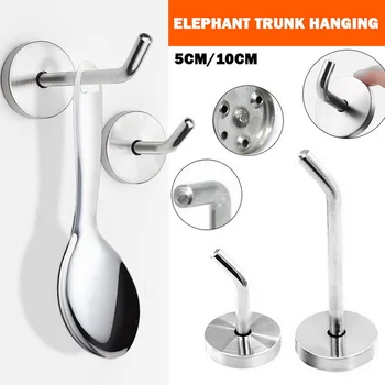 

5PCS Stainless Steel Hanger Hooks Powerful Hook Heavy Duty Coat Holder Bathroom Kitchen for Key Towel Hardware Tool Silver