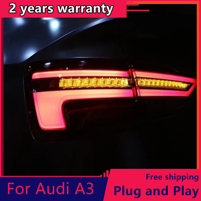 

Автомобильный Стайлинг для AUDI A3 хвост светильник s 2013-2019 Audi a3 светодиодный фонарь светильник светодиодный задний фонарь с динамическими наушниками сигнал поворота