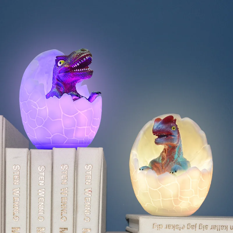 

New Dinosaur Egg 3D Night Light Rechargeable Control Lamp 16 Colors Change Remote LED Light Gift Creative Smart Home Desk Lamp