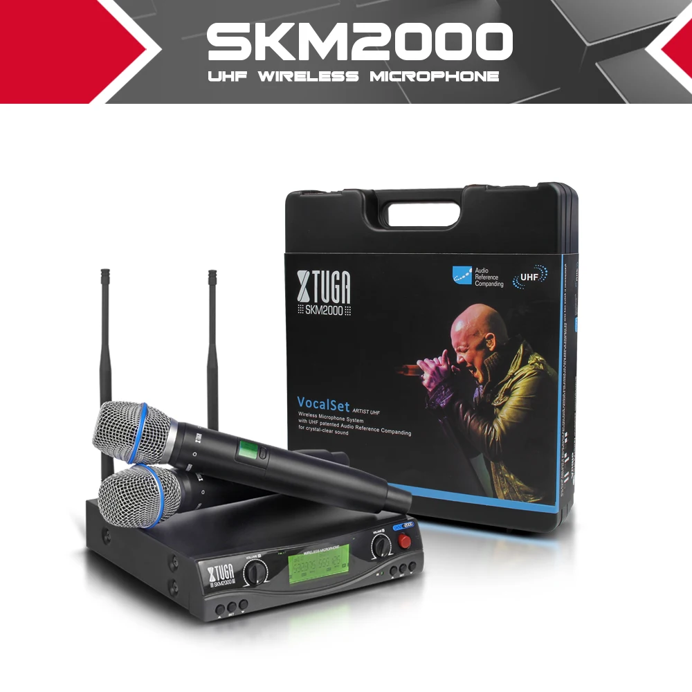 XTUGA SKM2000 UHF Wireless Microphones with Screen