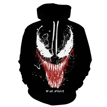 

Venom boys and girls casual sports hoodie fashion trend teen spring kids 3d-printed hoodie kids hoodie long-sleeved pullover