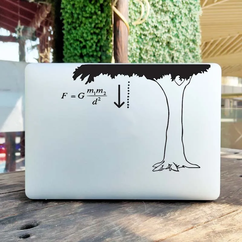 Newton The Law of Gravity Humor Laptop Decal Sticker For Apple MacBook Air 13 Pro Retina 11 12 15 Inch Mac HP Dell Notebook Skin
