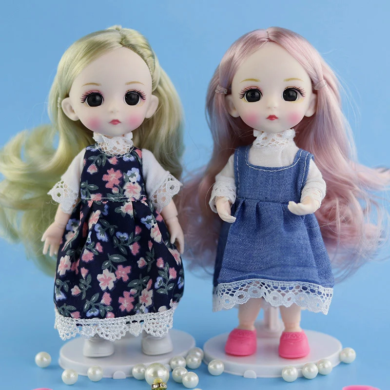 

New BJD Doll 1/12 16cm 13 Movable Joints Mini Baby 3D Eyes Makeup Head Nude Body Shoes Fashion Dolls Toys for Girls DIY Gifts