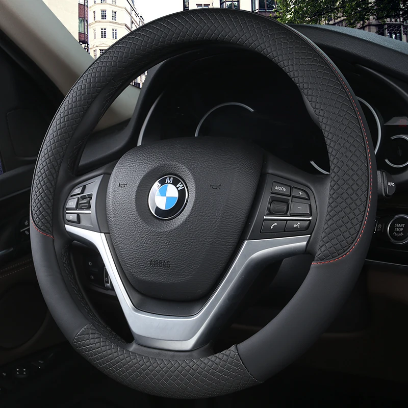 Steering Wheel Cover Universal Car Steering Wheel Cover Leather Car Steering Sleeve