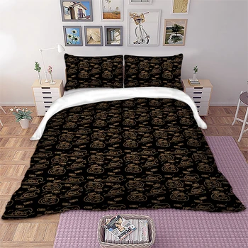 

Wongs bedding Halloween Pumpkins Black Bedding set Duvet Cover Pillowcases Twin Full Queen King Size bed set home Textiles
