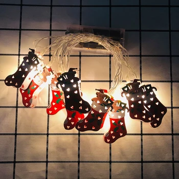 

Holiday Christmas Tree Battery Powered Home Decor Hanging Ornament Indoor Living Room Garden Landscape LED String Lights Iron