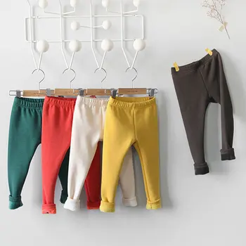 

Winter Girls Pants Warm Thick Leggings For Kids 2020 Fashion 1-12 Year Children Casual Pencil Pants Teenager Skinny Trousers
