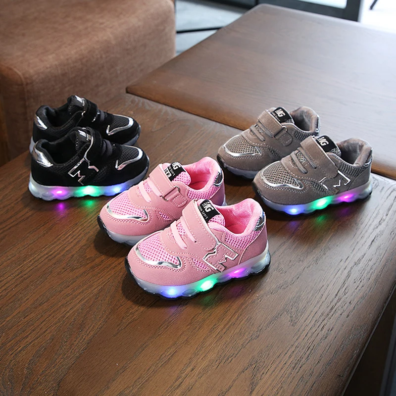 

Size 21-30 Glowing Sneakers Children Shoes with Light Kids Led Shoes with Light Up LED Slipper Boys Girls Baby Luminous Shoes