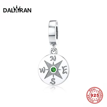 

DALARAN Authentic 925 Sterling Silver Original Compass Charm fit Bead Bracelet Necklace DIY Crystal Jewelry Fashion Gift