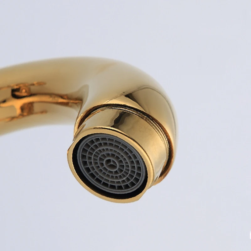 Bathroom Basin Faucet Dual Handle Vessel Sink Tap Antique Brass Cold and Hot Water Mixer Tap Gold European Style Wash Basin Tap