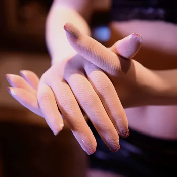 

Long gloves Super Thin Silk Smooth Seamless Prevent Snagged Elegant Finger Gloves Sexy Glove For Woman Prom SuitFemale Mittens