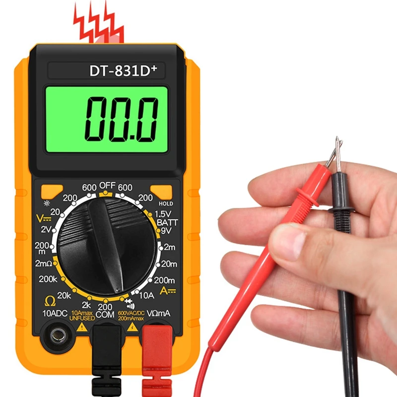 DT-831D+ цифровой мультиметр, электрический мультиметр для обслуживания, измеритель напряжения, прибор для домашнего обслуживания