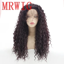 Best Price MRWIG Free Part Kinky Curly 130#/99J/Purple Synthetic Heat Resistant Fiber Front Lace Wig 26in 150%Density Best Price MRWIG Free Part Kinky Curly 130#/99J/Purple Synthetic Heat Resistant Fiber Front Lace Wig 26in 150%Density