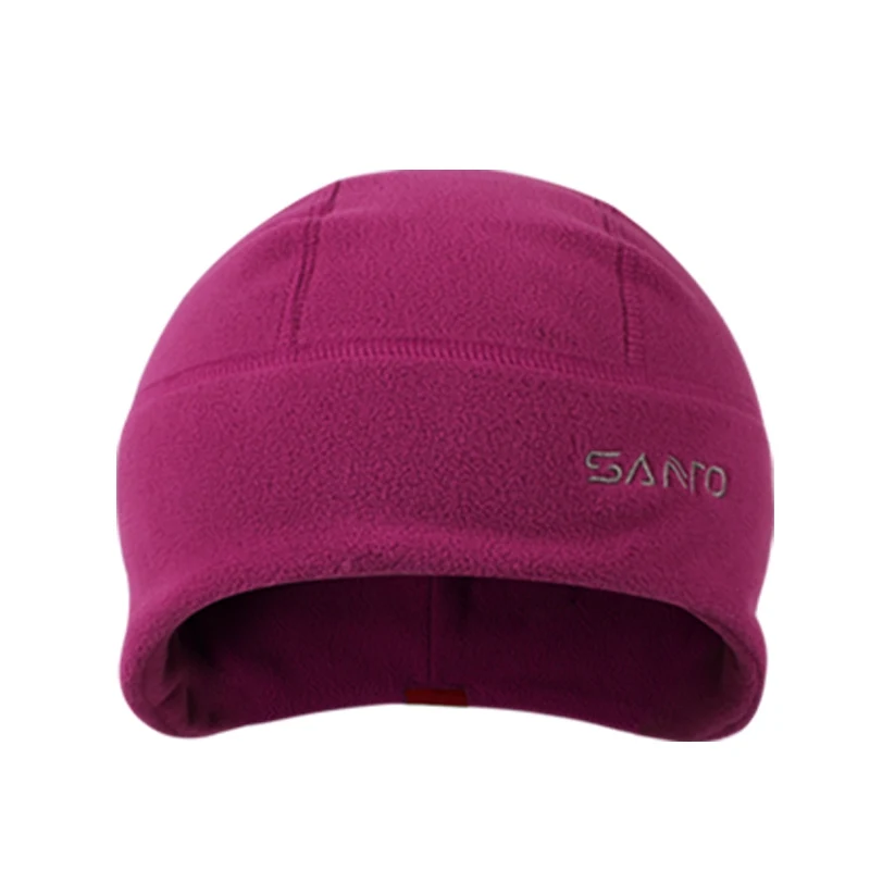 Унисекс зимняя Мягкая флисовая теплая шапка сплошной цвет утолщенная Военная армейская шапочка шапка ветрозащитная верхняя одежда - Цвет: Фиолетовый