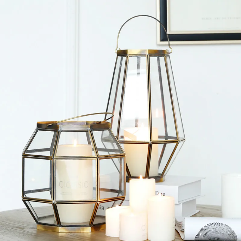 

Luxury Windproof Candle Holder Nordic Romantic Minimalist Table Candle Holder Windproof Simple Portavelas Candlestick JJ60ZT