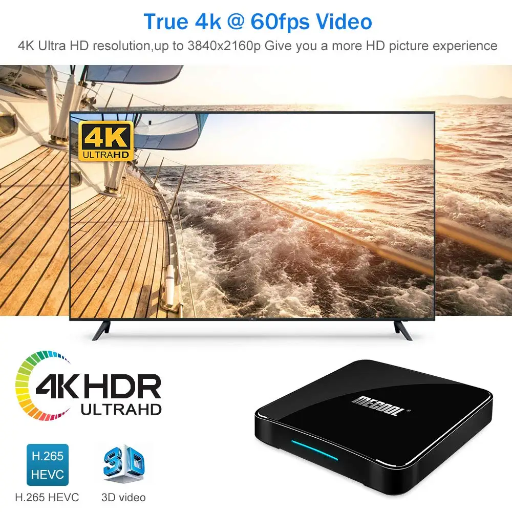 MECOOL KM3 Android 9,0 tv Box Google Certified 4GB DRR4 64 GB/128 GB eMMC Smart tv BOX Amlogic S905X2 4K 2,4G/5G Dual Wifi BT4.0