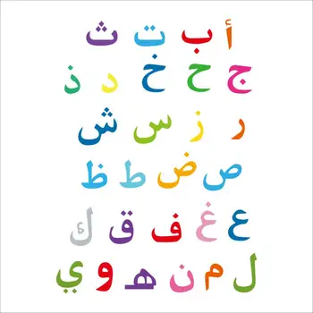 

Free shipping Arabic alphabet wall stickers for children learning creative stickers Home decorate children's room wallpaper